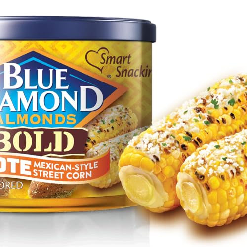 Blue Diamond Almonds, BOLD Elote Flavored Snack Nuts Impressed by Mexican Avenue Corn, 6 Ounce Can