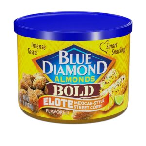 Blue Diamond Almonds, BOLD Elote Flavored Snack Nuts Impressed by Mexican Avenue Corn, 6 Ounce Can