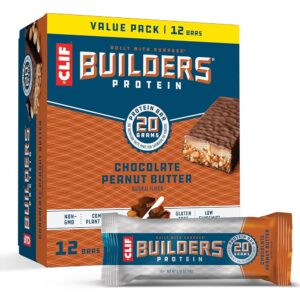 CLIF Builders Plant-Primarily based Protein Bars – Chocolate Peanut Butter Taste – Gluten-Free, Non-GMO, Low Glycemic – 20g Protein – 2.4 oz. (12 Depend)