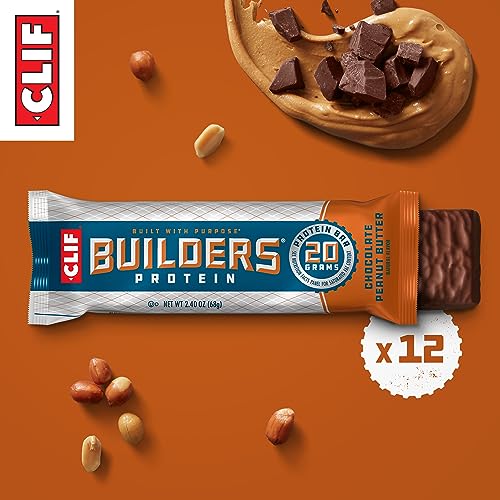 CLIF Builders Plant-Primarily based Protein Bars - Chocolate Peanut Butter Taste - Gluten-Free, Non-GMO, Low Glycemic - 20g Protein - 2.4 oz. (12 Depend)