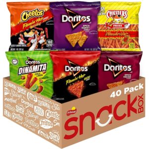 Frito Lay Fiery Combine Selection Pack – Scorching & Spicy Single Serve Snack Luggage (40 Rely) Together with Flamin’ Scorching Cheetos, Doritos, and Chester’s Scorching Fries