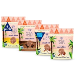 MAGICdATES Snack Bites – Complete Meals Deal with with No Added Sugar or Sweeteners | Grown in California | Gluten-Free, Paleo, and Scrumptious | (4-Pack Selection)