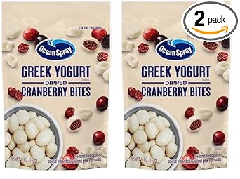 Ocean Spray® Greek Yogurt-Coated Craisins®, Flavored Dried Cranberries, 5 Oz Pouch (Pack of two)